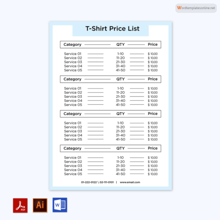30 Free Price List Templates (Price Sheets) Printable