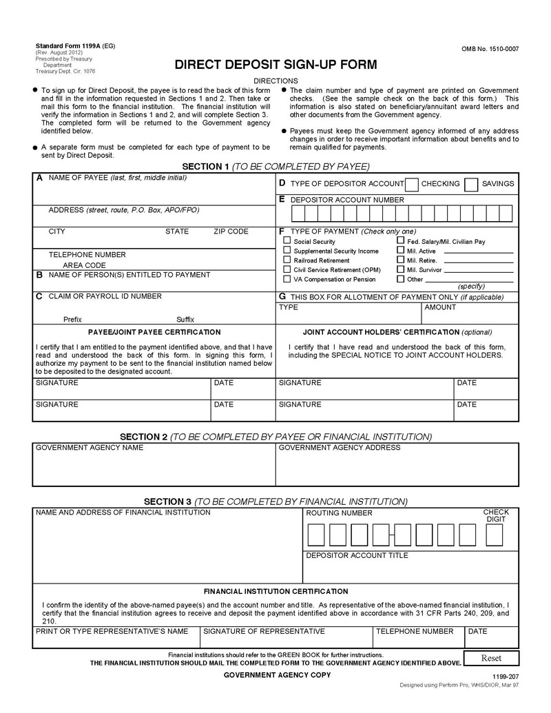 Free Direct Deposit Authorization Forms For Banks PDF