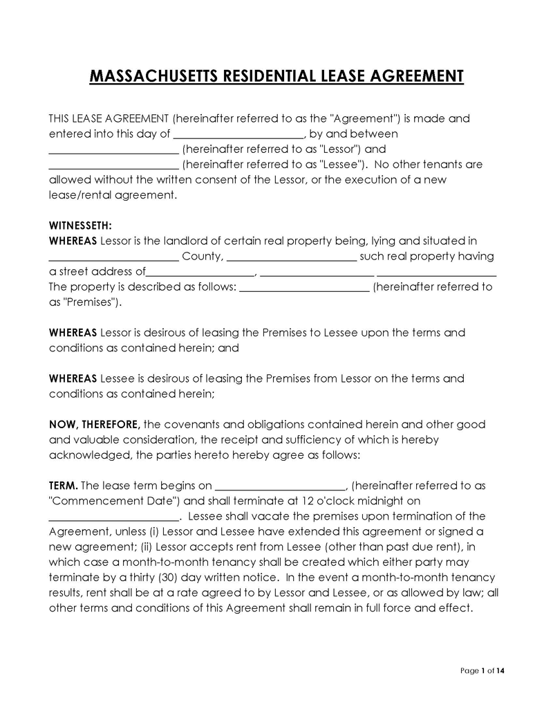  apartment lease agreement form