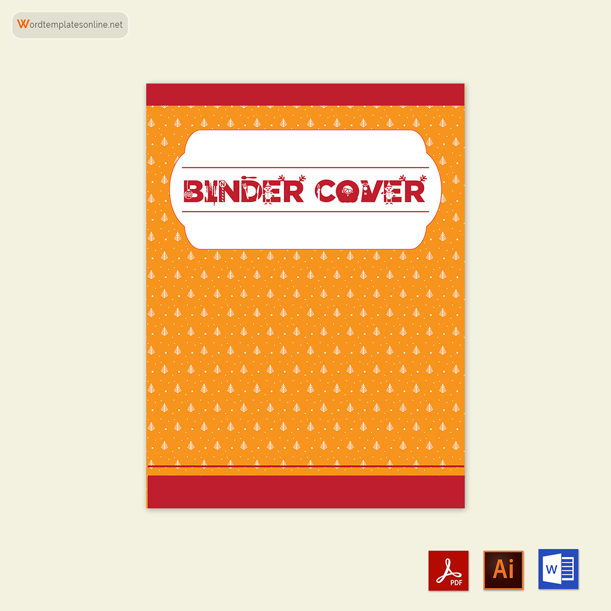 Printable Pattern Binder Cover Template 05 for Word and AI Format