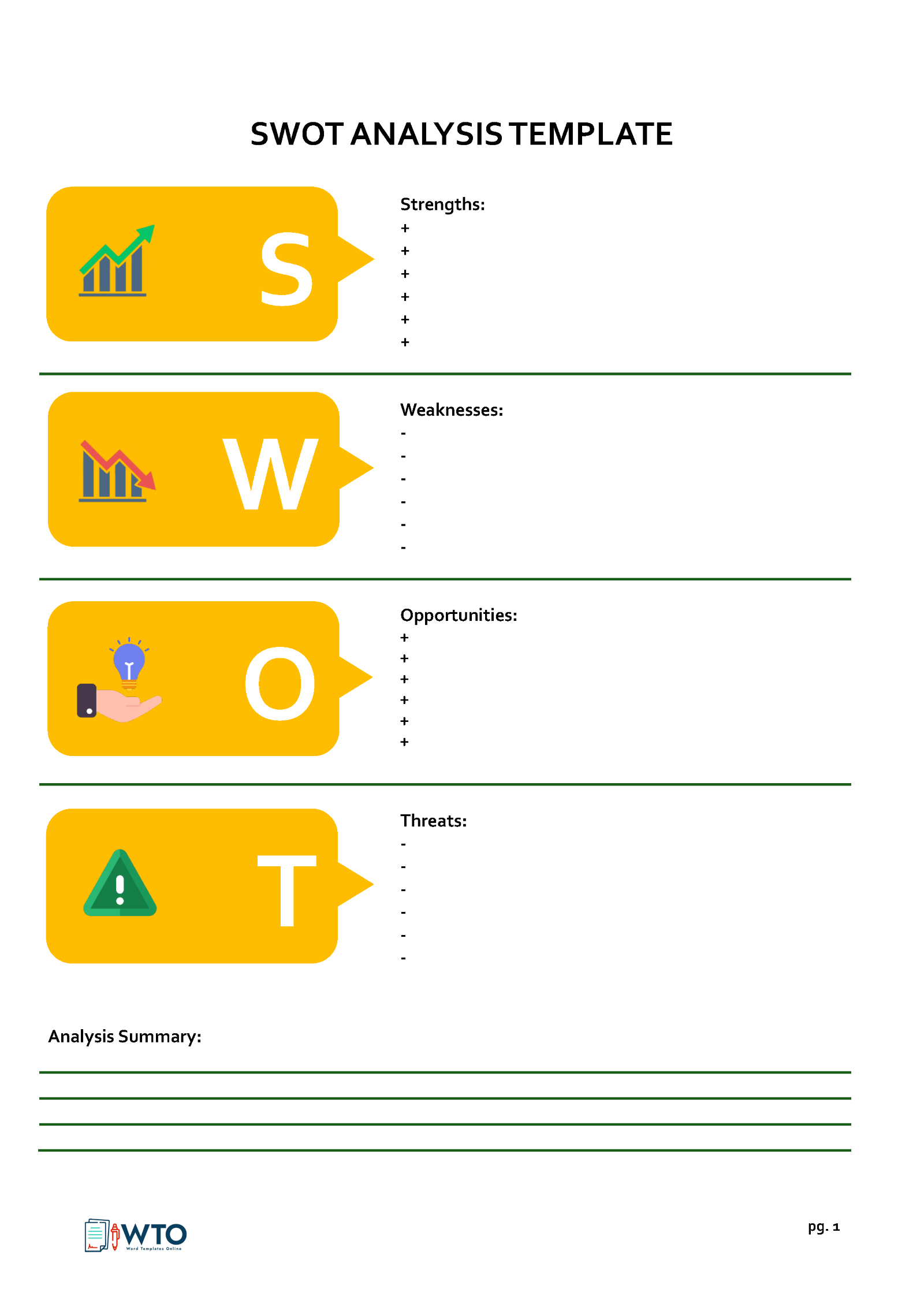 Free SWOT Analysis Template for Presentations