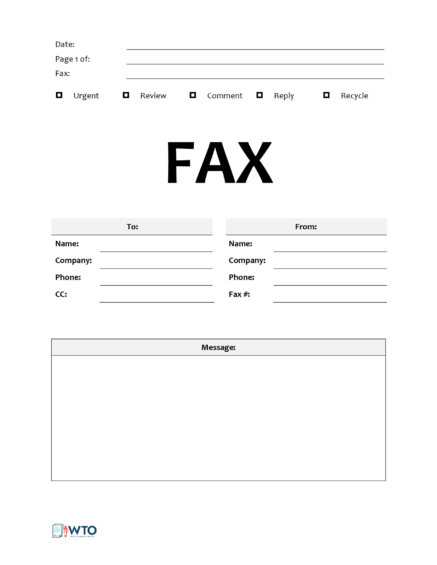 27 Free Fax Cover Sheet Templates (Word)