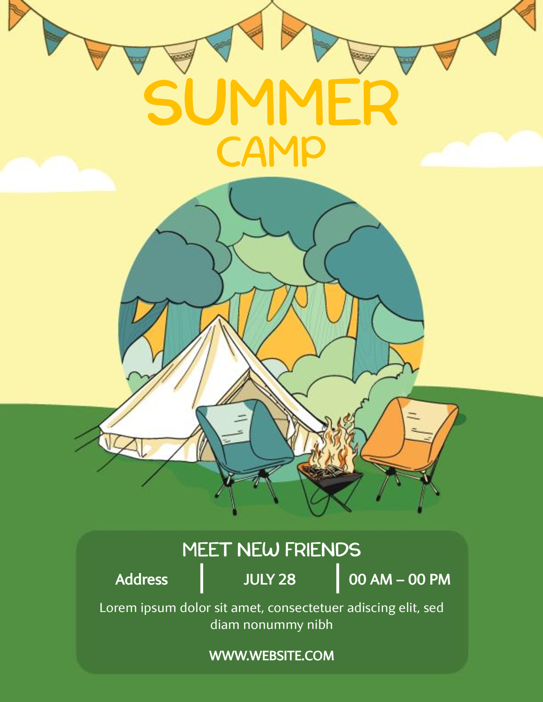 Word Summer Camp Flyer Design
