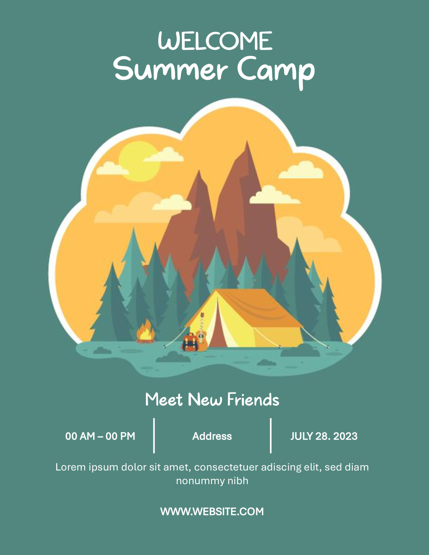Word Summer Camp Flyer Template Download