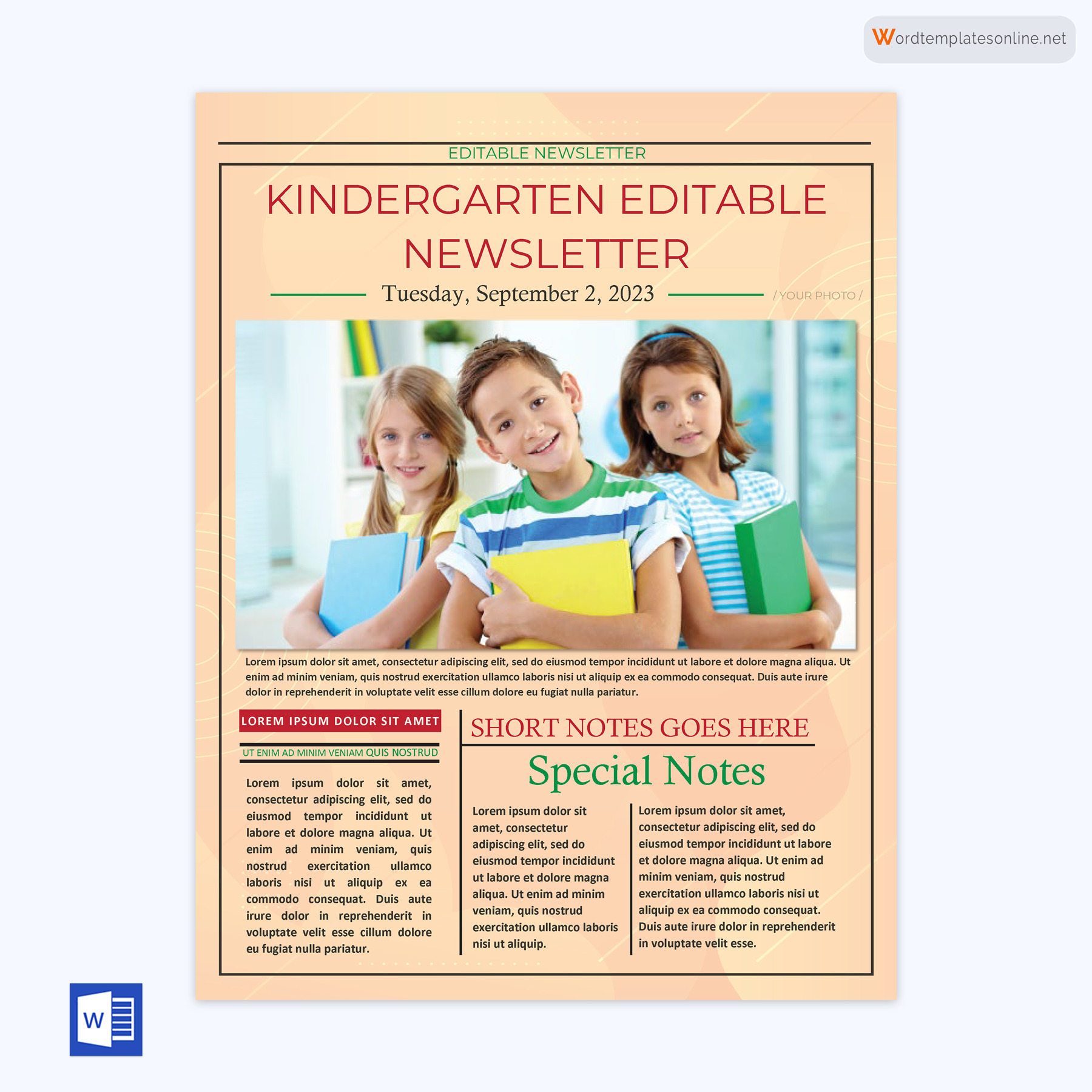 Free Kindergarten Newsletter Template