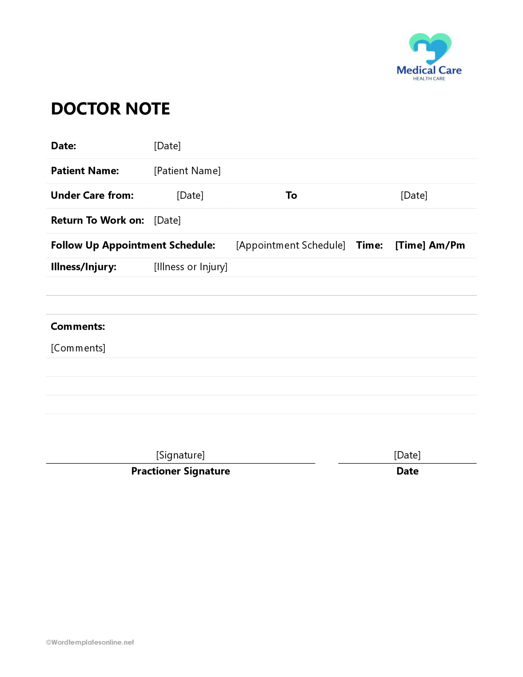 Free Eye Doctor Note Template Example