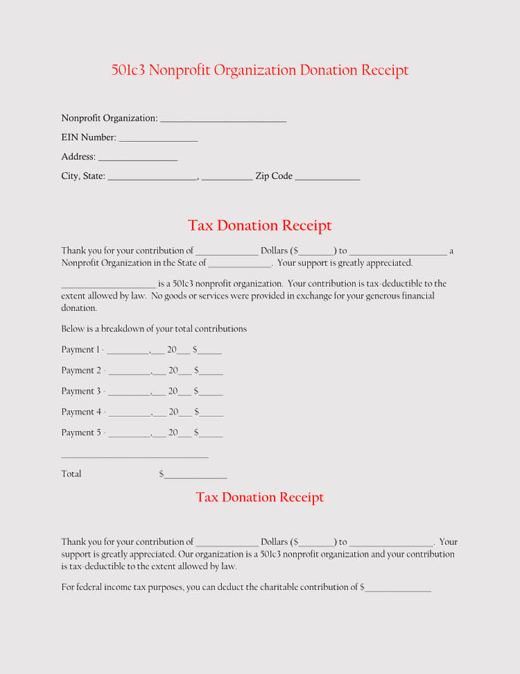 10 Free Non Profit Donation Receipt Template Template Invitations Template Invitations