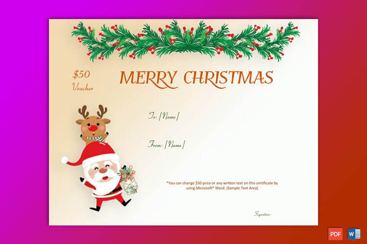 microsoft word christmas tree gift certificate template free