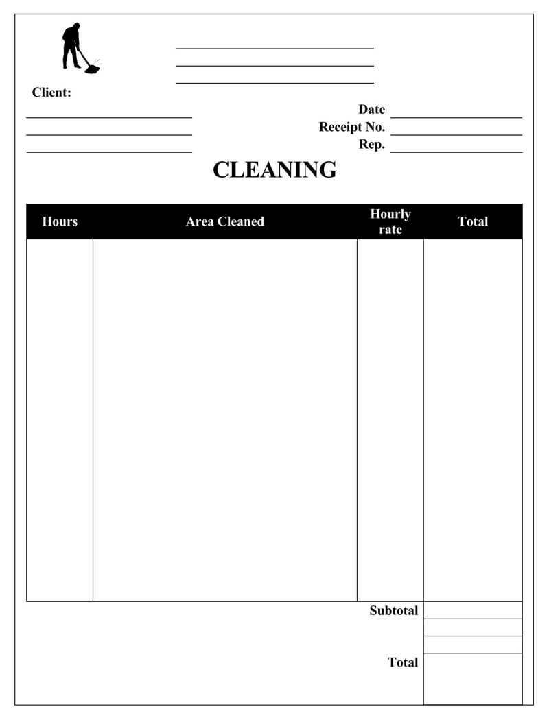 Great Cleaning Service Receipt Example as Pdf File