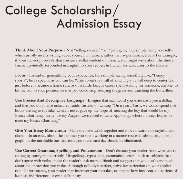 writing an essay for college scholarship application