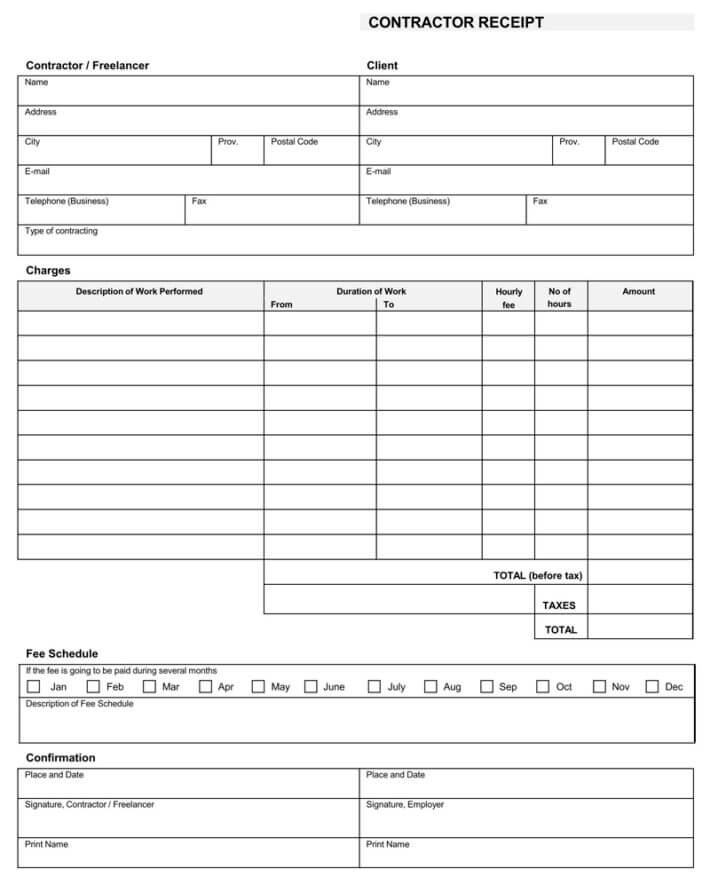 18+ FREE Contractor Receipt Templates (Word PDF)
