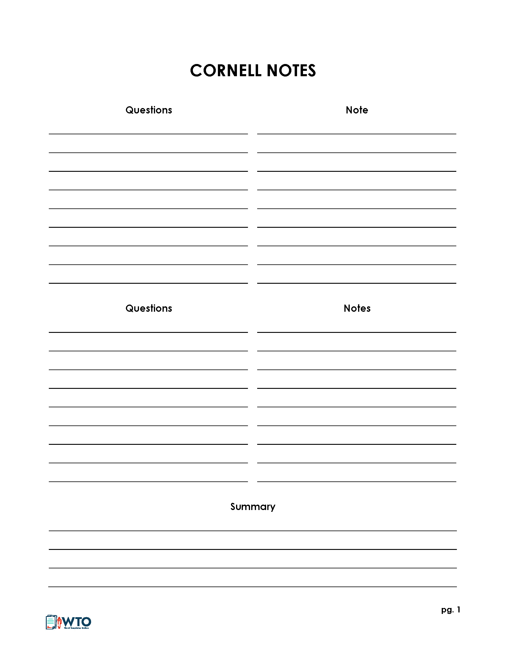 64 Free Cornell Note Templates (Cornell Note Taking Explained)