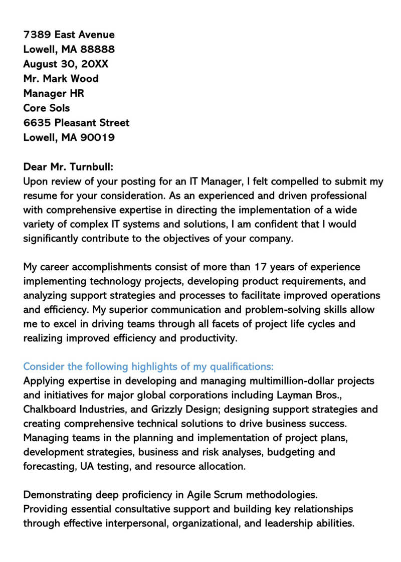 Example Cover Letter For Operations Manager Photos