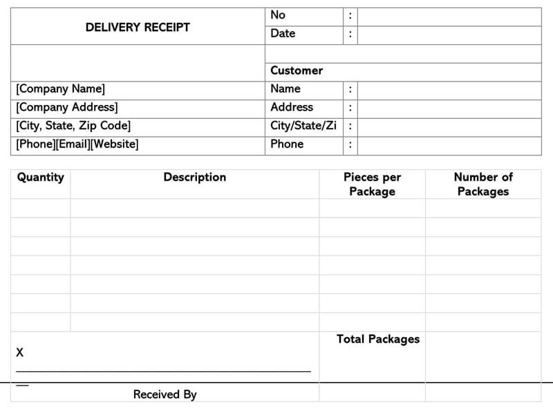 10 Free Delivery Receipt Templates Word PDF 