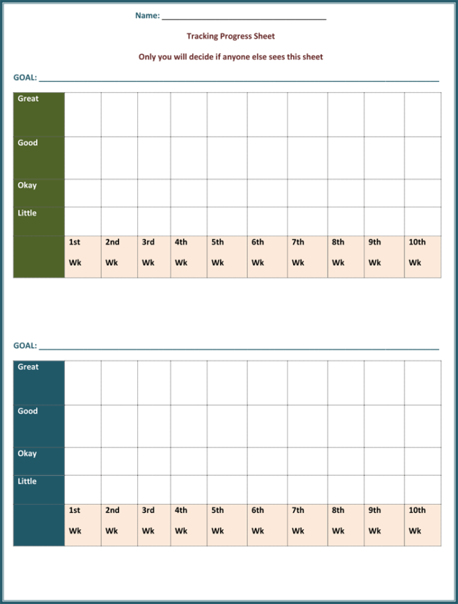 Goal Tracking Template - 6 Plus Forms and Worksheets