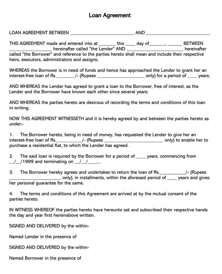 38 Free Loan Agreement Templates Forms (Word PDF)