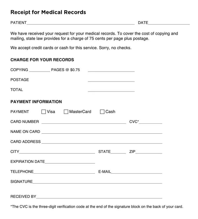 13 free medical receipt bill templates word pdf
