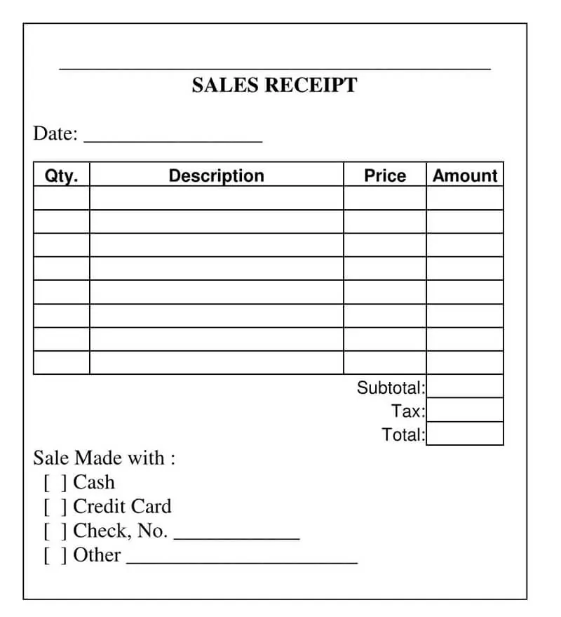 28 free sales receipt templates formats word excel pdf