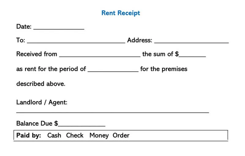 50 free rent receipt templates printable excel word pdf