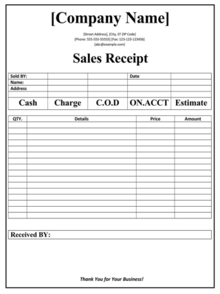 28 Free Sales Receipt Templates (for Word, Excel, PDF)