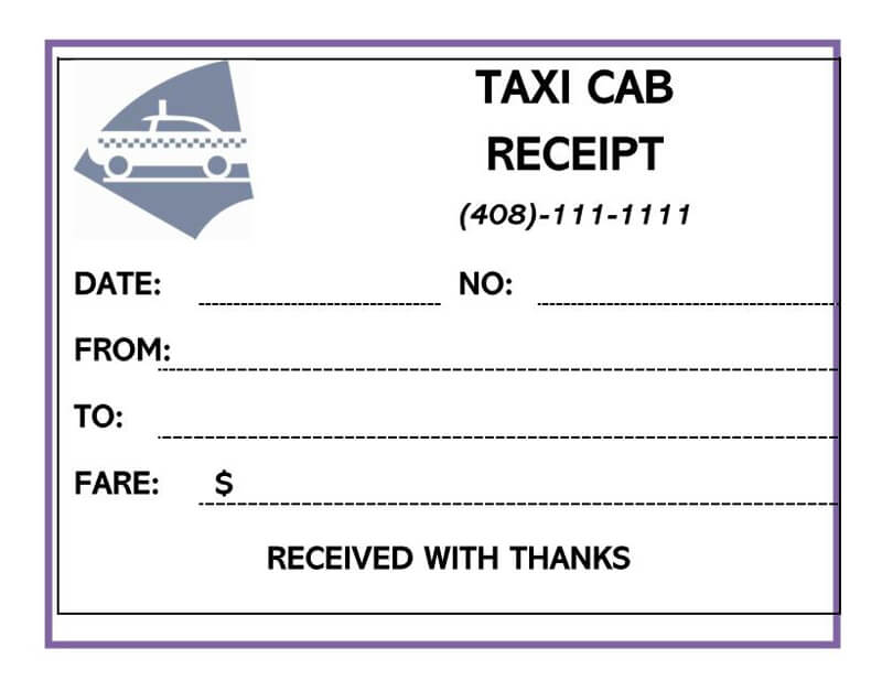 Taxi Receipt Template Las Vegas