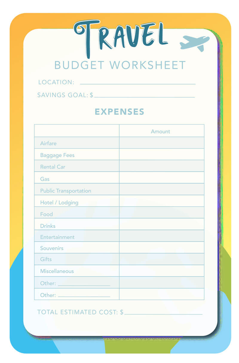 traveling budget plan template