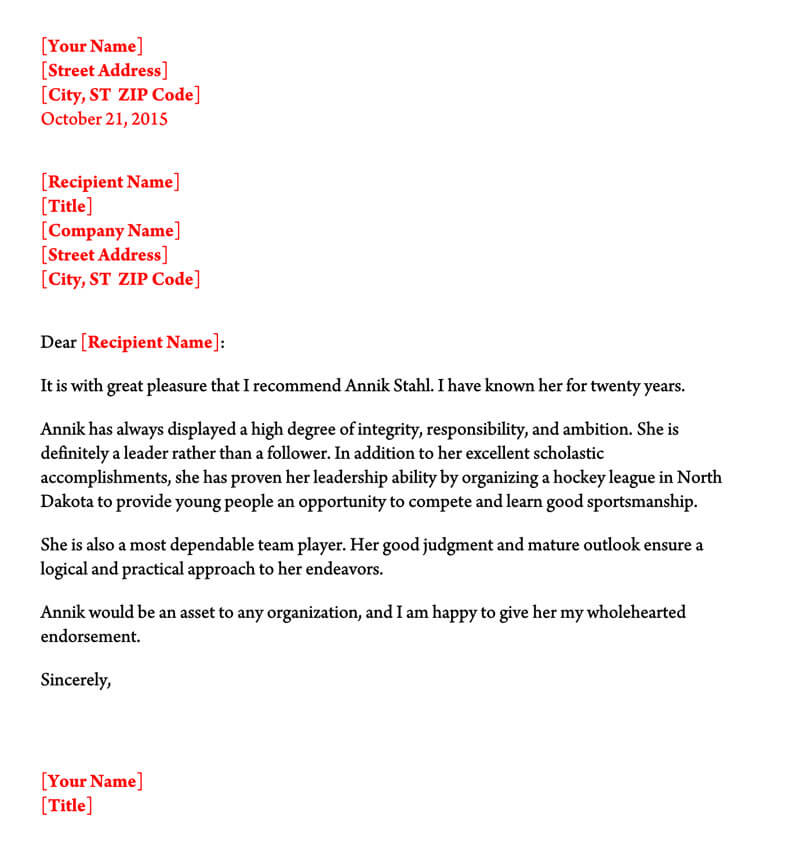 Letter Of Good Character For Court Collection Letter Template Collection