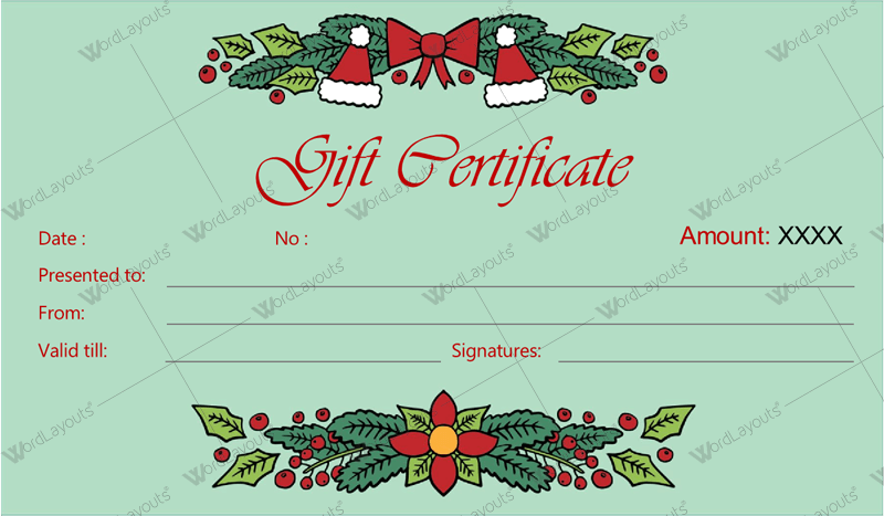 Holiday Gift Certificate Template Word