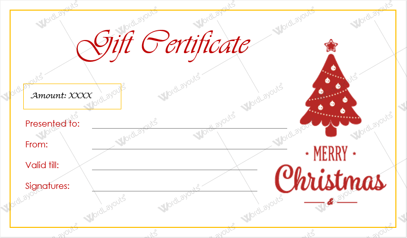 12  Beautiful Christmas Gift Certificate Templates for Word