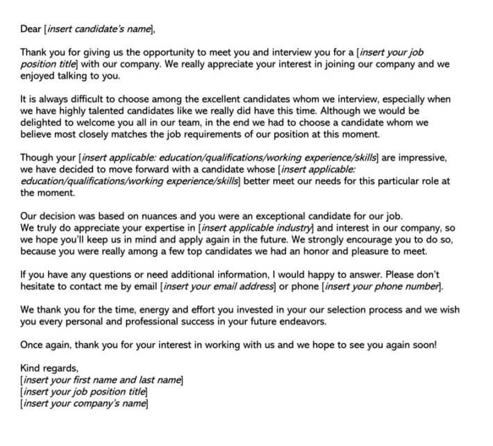 Candidate Rejection Email After an Interview (20 Templates)
