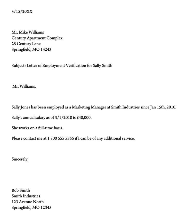 Employment Verification Letter (40+ Sample Letters and ...