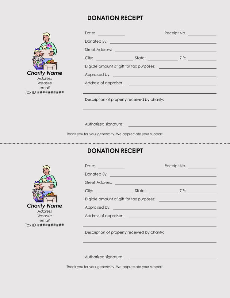 Free Word donation receipt template 28