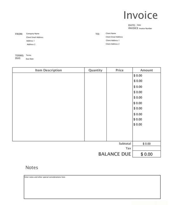 33 Free Invoice Templates (Word, Excel) | Edit, Print & Send