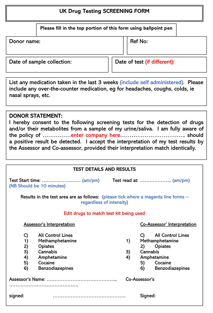 drug testing assignment
