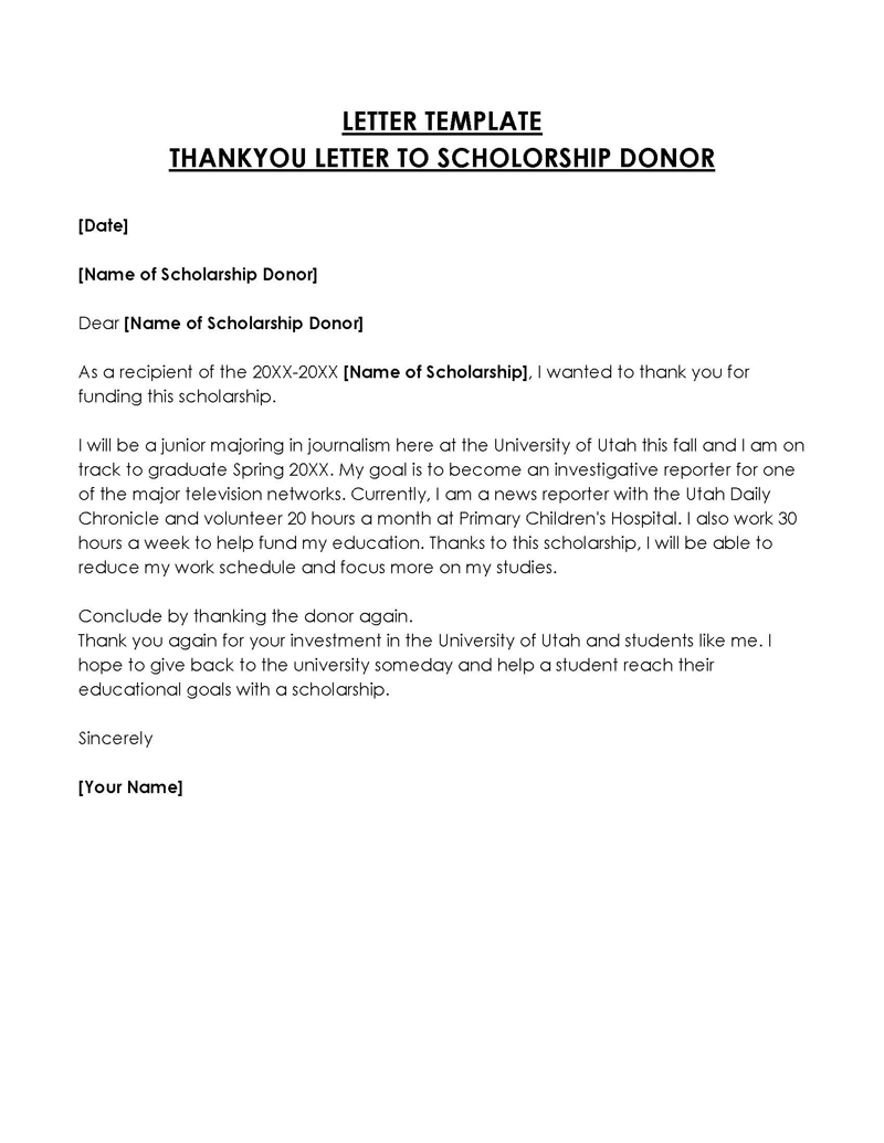 Sample Thank You Letter To Scholarship Donor (Expert Tips)