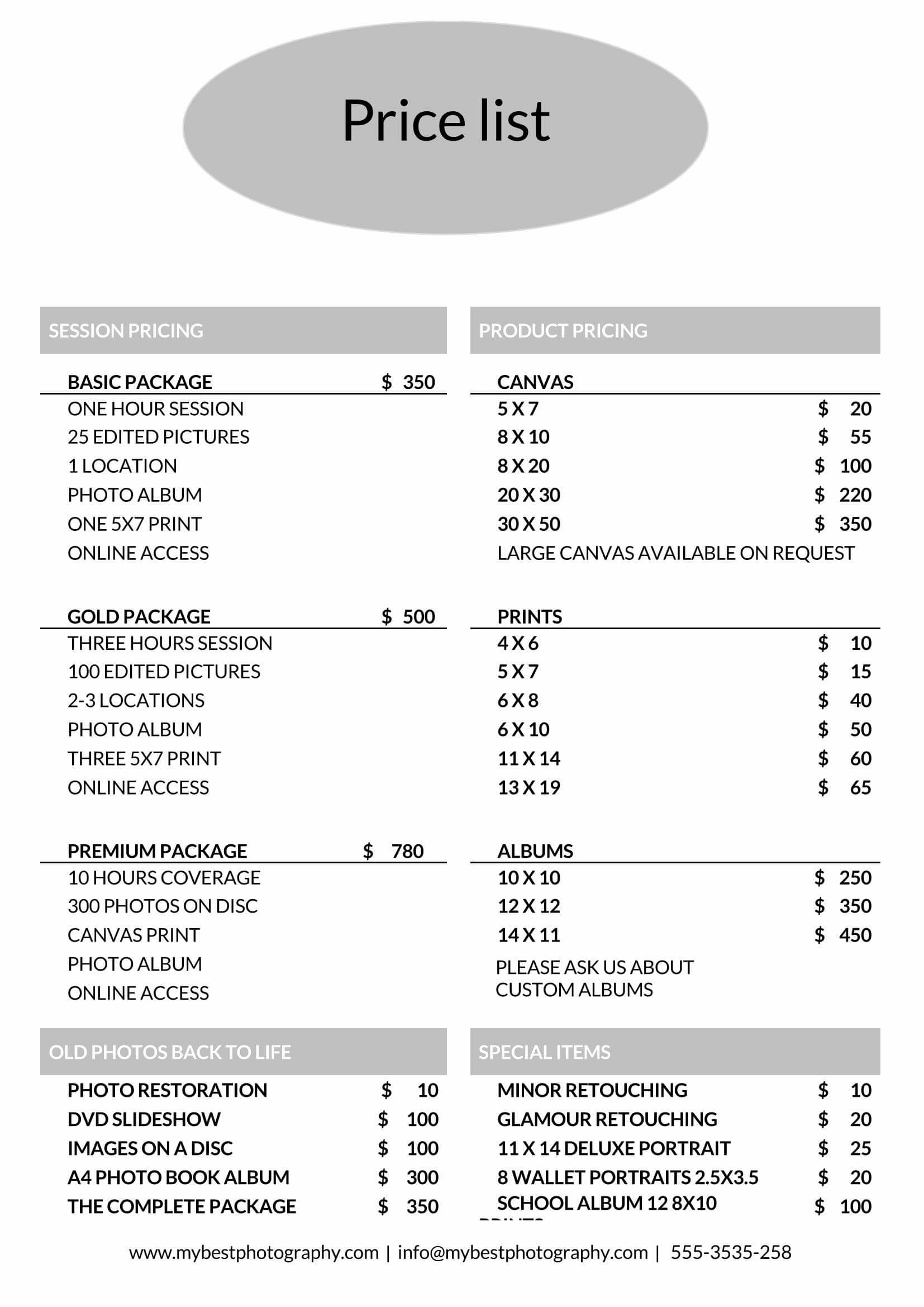 45 Free Printable Price List Templates (Word, Excel, PDF)